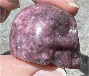 Small LEPIDOLITE Crystal Skull - AKA Lavenderine - Relaxation, Optimism