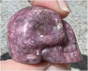 Small LEPIDOLITE Crystal Skull - AKA Lavenderine - Relaxation, Optimism