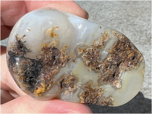 Dendritic Agate CRYSTAL SKULL with Weird Plumes, Vugs!