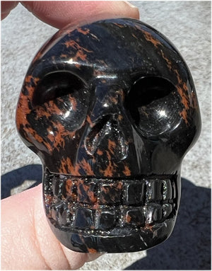 Mahogany Obsidian CRYSTAL SKULL - Eliminate blocks, Root Chakra