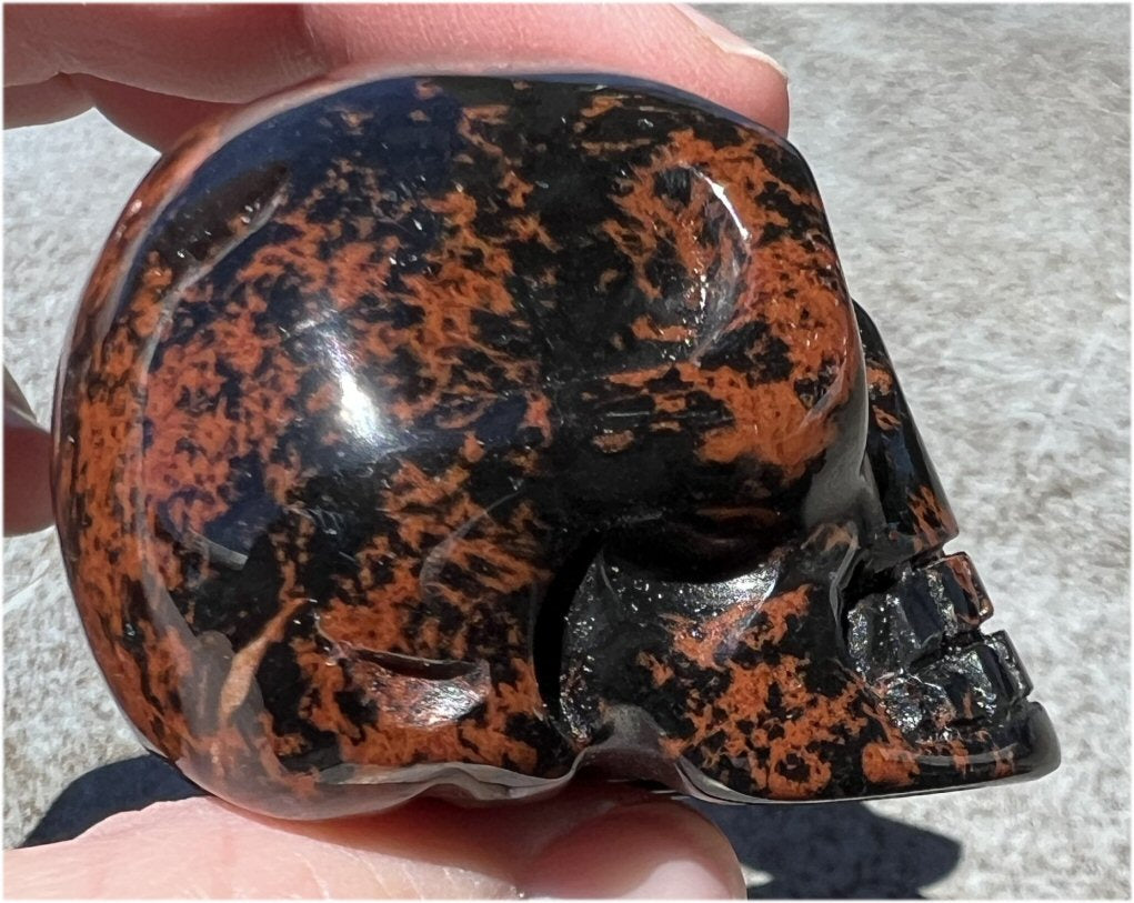 Mahogany Obsidian CRYSTAL SKULL - Eliminate blocks, Root Chakra