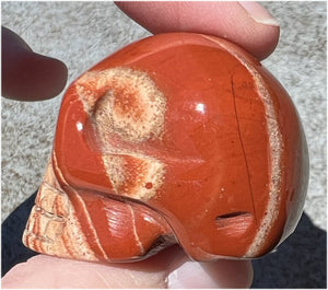 Red Spiral Jasper CRYSTAL SKULL - Promote focus and clarity, 1st Chakra work