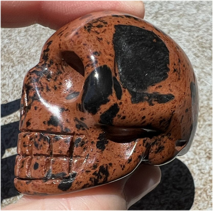 Natural Mahogany Obsidian CRYSTAL SKULL - Courage, Strength