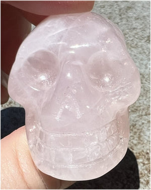 ROSE QUARTZ Crystal Skull with Gemmy Areas - Heart Chakra, Forgiveness