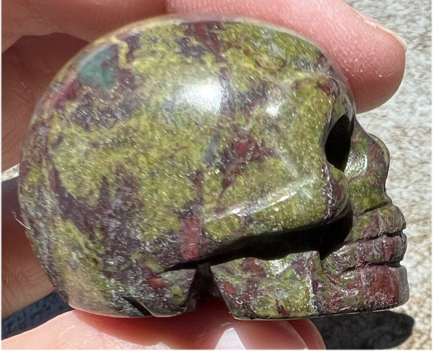Dragon's Blood Jasper CRYSTAL SKULL - Enhance Emotional+Spiritual Growth