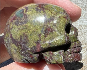 Dragon's Blood Jasper CRYSTAL SKULL - Enhance Emotional+Spiritual Growth