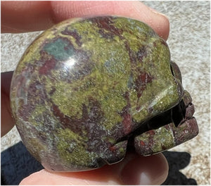 Dragon's Blood Jasper CRYSTAL SKULL - Enhance Emotional+Spiritual Growth