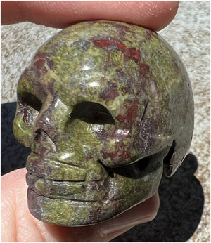 Dragon's Blood Jasper CRYSTAL SKULL - Enhance Emotional+Spiritual Growth