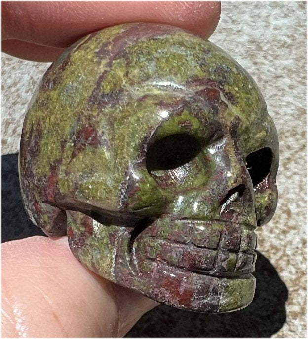 Dragon's Blood Jasper CRYSTAL SKULL - Enhance Emotional+Spiritual Growth