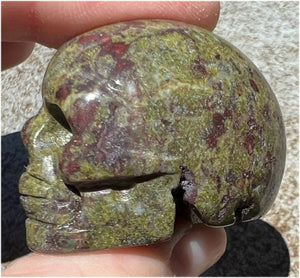 Dragon's Blood Jasper CRYSTAL SKULL - Enhance Emotional+Spiritual Growth