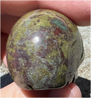 Dragon's Blood Jasper CRYSTAL SKULL - Enhance Emotional+Spiritual Growth