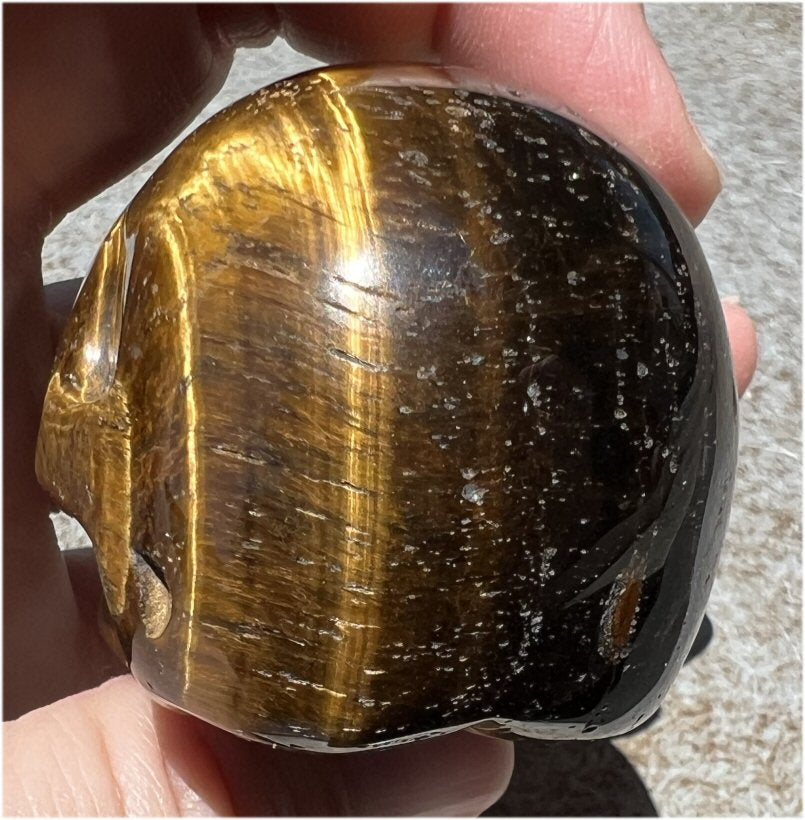 ~Stunning~ Natural Blue AND Golden Tiger's Eye Crystal Skull