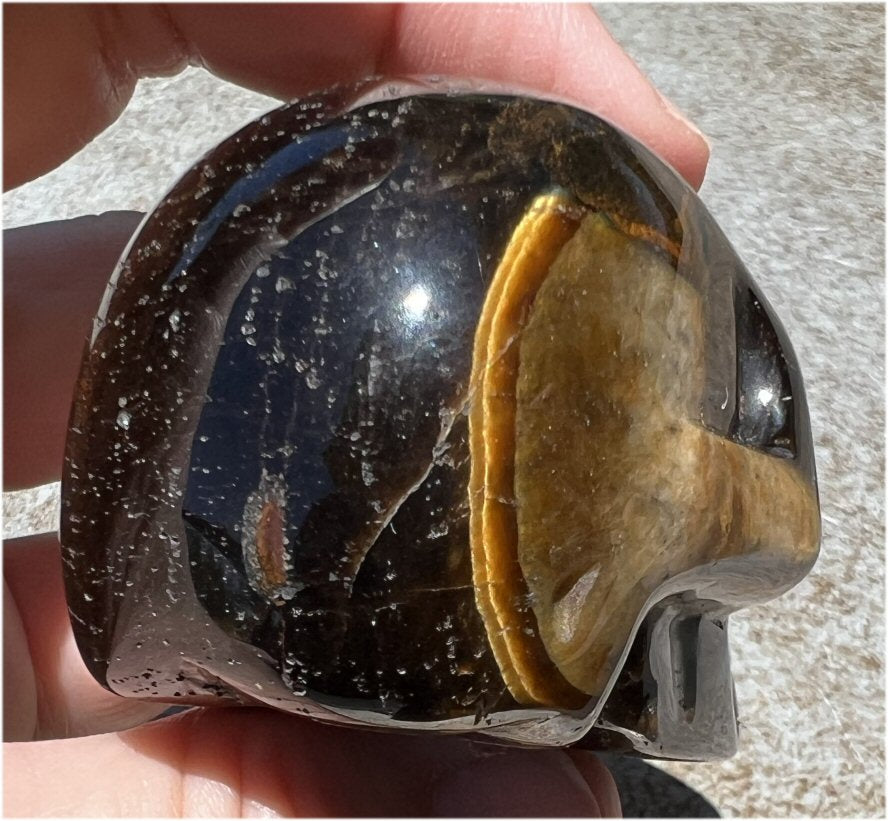 ~Stunning~ Natural Blue AND Golden Tiger's Eye Crystal Skull