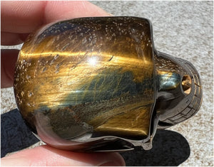 ~Stunning~ Natural Blue AND Golden Tiger's Eye Crystal Skull