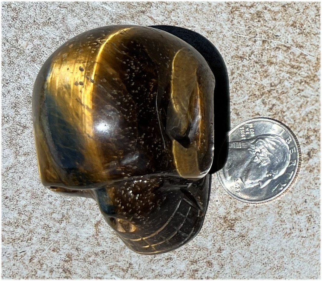 ~Stunning~ Natural Blue AND Golden Tiger's Eye Crystal Skull