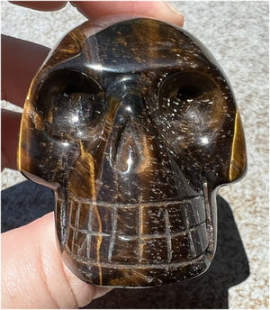 ~Stunning~ Natural Blue AND Golden Tiger's Eye Crystal Skull