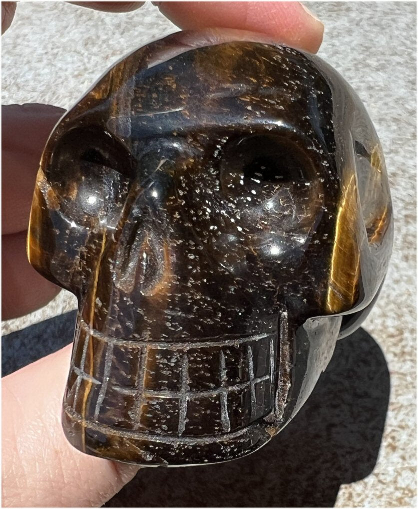 ~Stunning~ Natural Blue AND Golden Tiger's Eye Crystal Skull