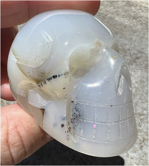 Dendritic Agate CRYSTAL SKULL with Bi-colored Dendritic inclusions