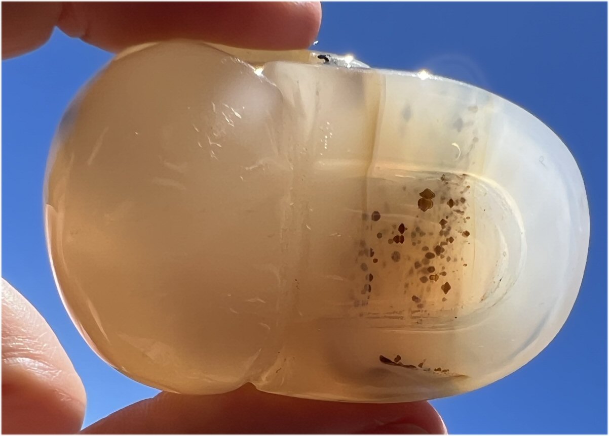 Dendritic Agate CRYSTAL SKULL with Bi-colored Dendritic inclusions