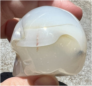 Dendritic Agate CRYSTAL SKULL with Bi-colored Dendritic inclusions