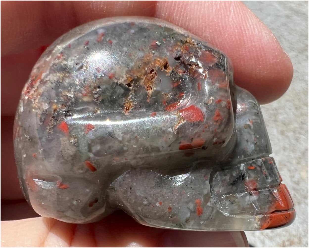 Hummingbird Agate CRYSTAL SKULL - Joy, Self-Healing