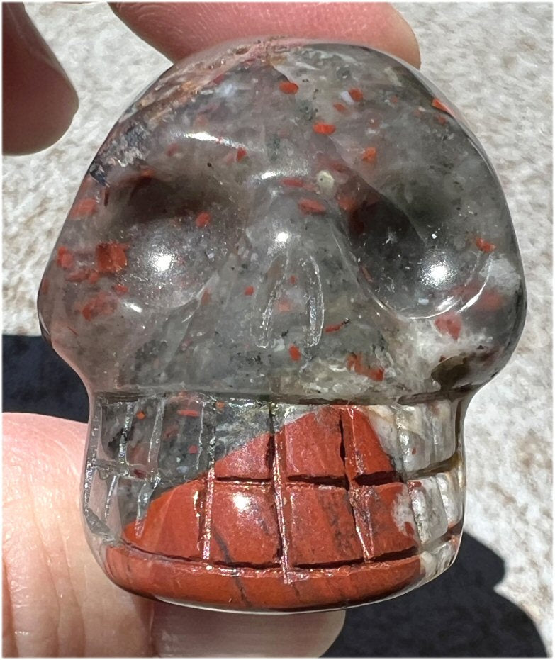 Hummingbird Agate CRYSTAL SKULL - Joy, Self-Healing