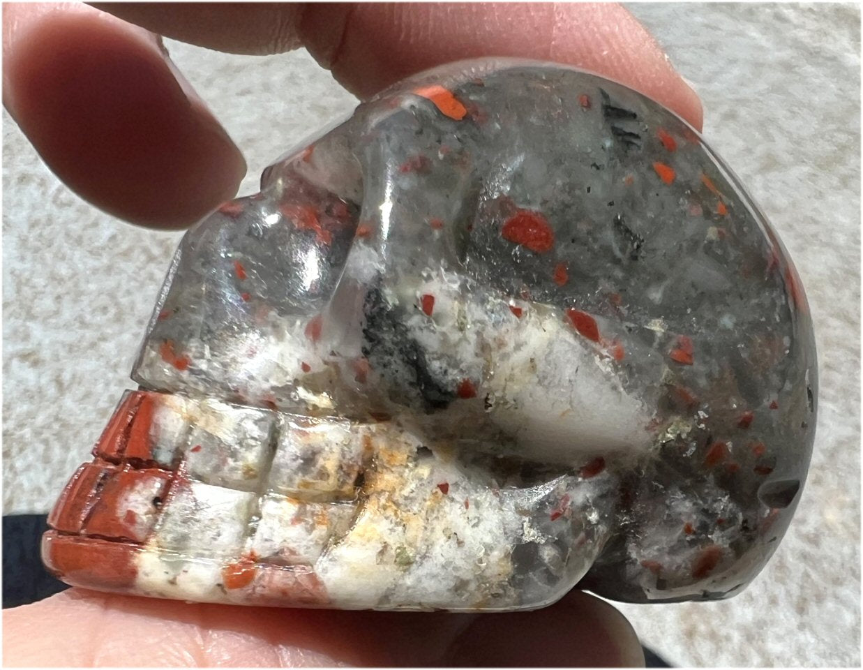 Hummingbird Agate CRYSTAL SKULL - Joy, Self-Healing