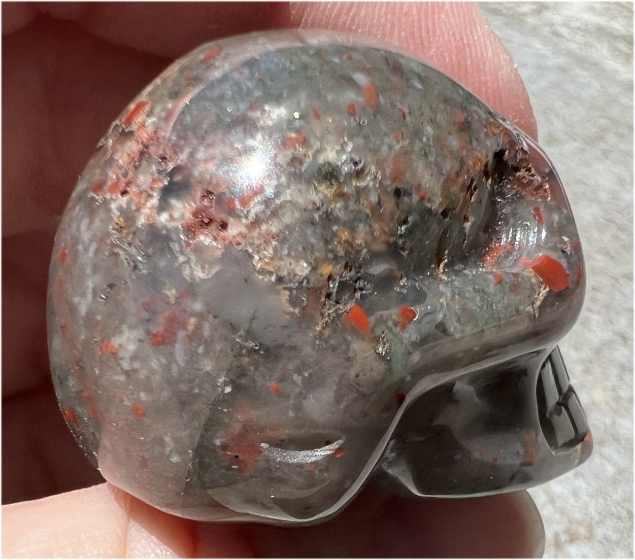 Hummingbird Agate CRYSTAL SKULL - Joy, Self-Healing
