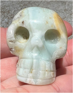 Peruvian Blue Opal CRYSTAL SKULL with Weird VUGS - Courage, Ingenuity