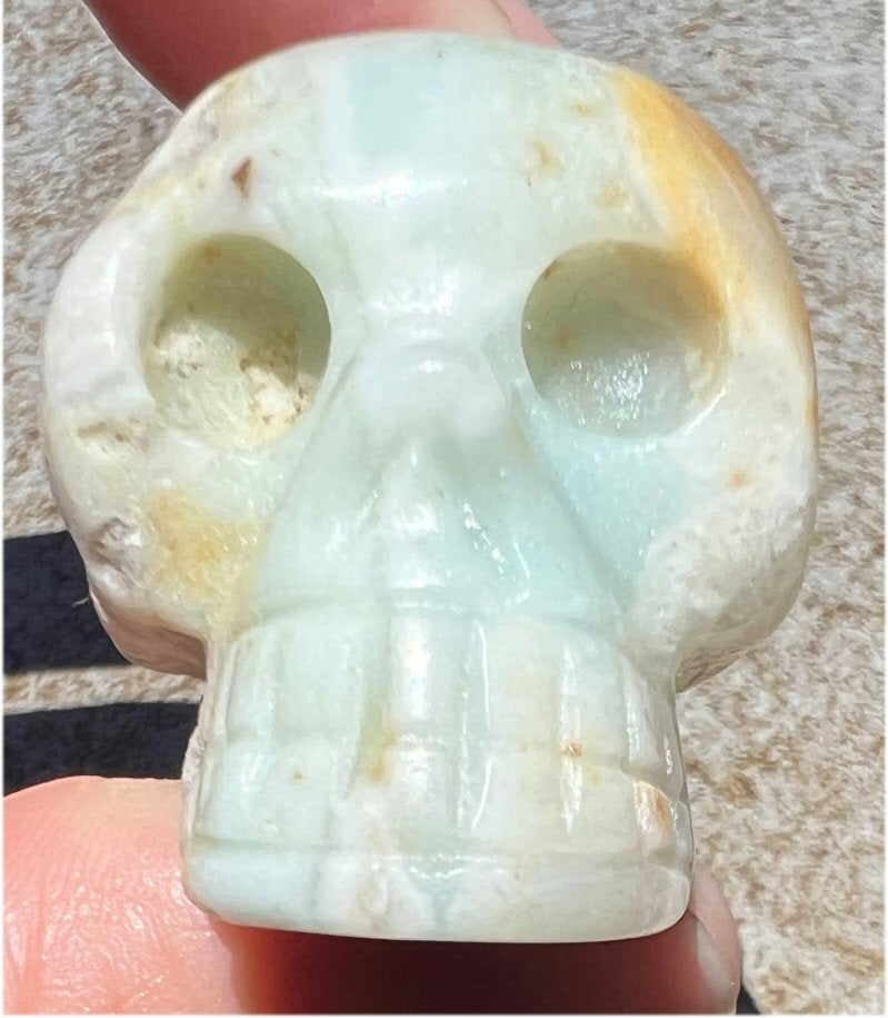 Peruvian Blue Opal CRYSTAL SKULL with Weird VUGS - Courage, Ingenuity