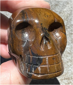 African TIGER IRON Crystal Skull with Mesmerizing Swirls - with Synergy 8+ years