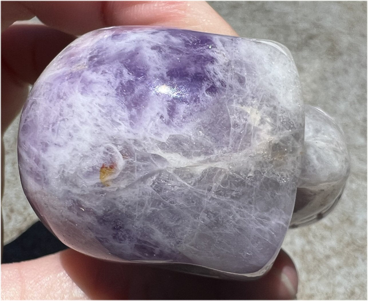 Chevron Amethyst Crystal Skull - Dream Work, Inner Journeying