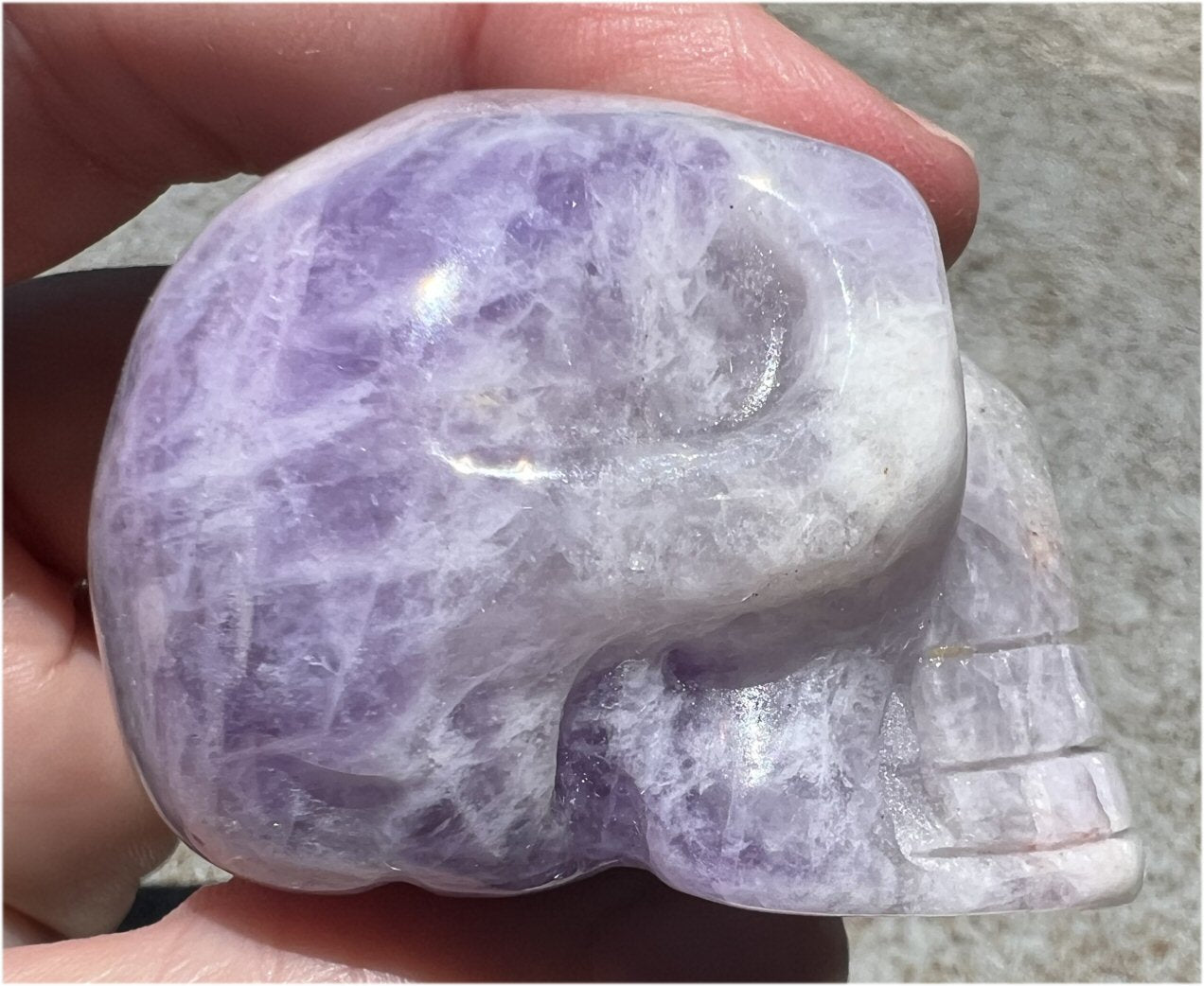 Chevron Amethyst Crystal Skull - Dream Work, Inner Journeying