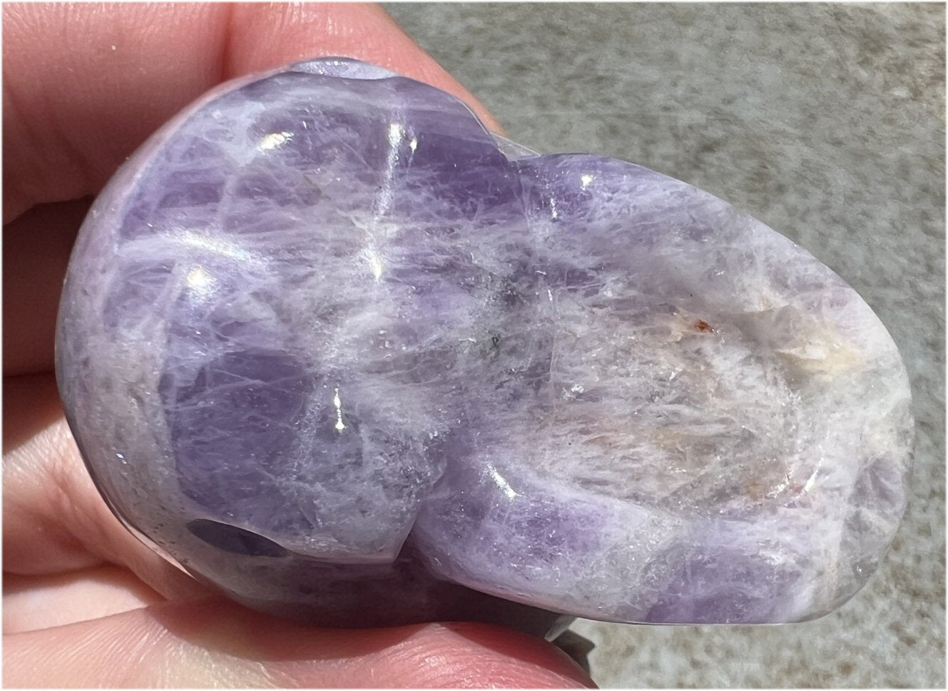 Chevron Amethyst Crystal Skull - Dream Work, Inner Journeying