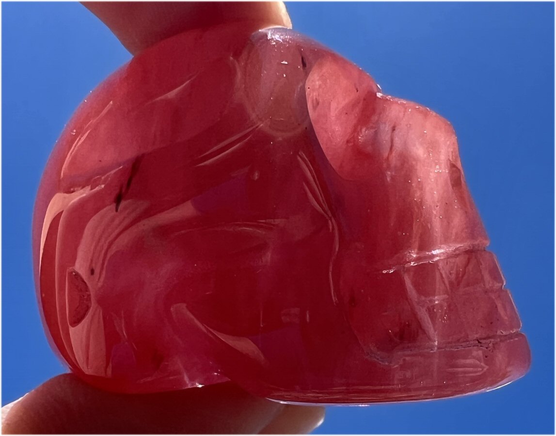Strawberry Quartz CRYSTAL SKULL - Stimulate Heart Chakra, Grounding
