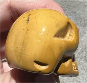 Vibrant Golden Yellow MOOKAITE Crystal Skull - Joy, Emotional Protection