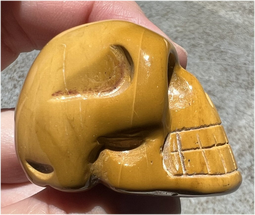 Vibrant Golden Yellow MOOKAITE Crystal Skull - Joy, Emotional Protection