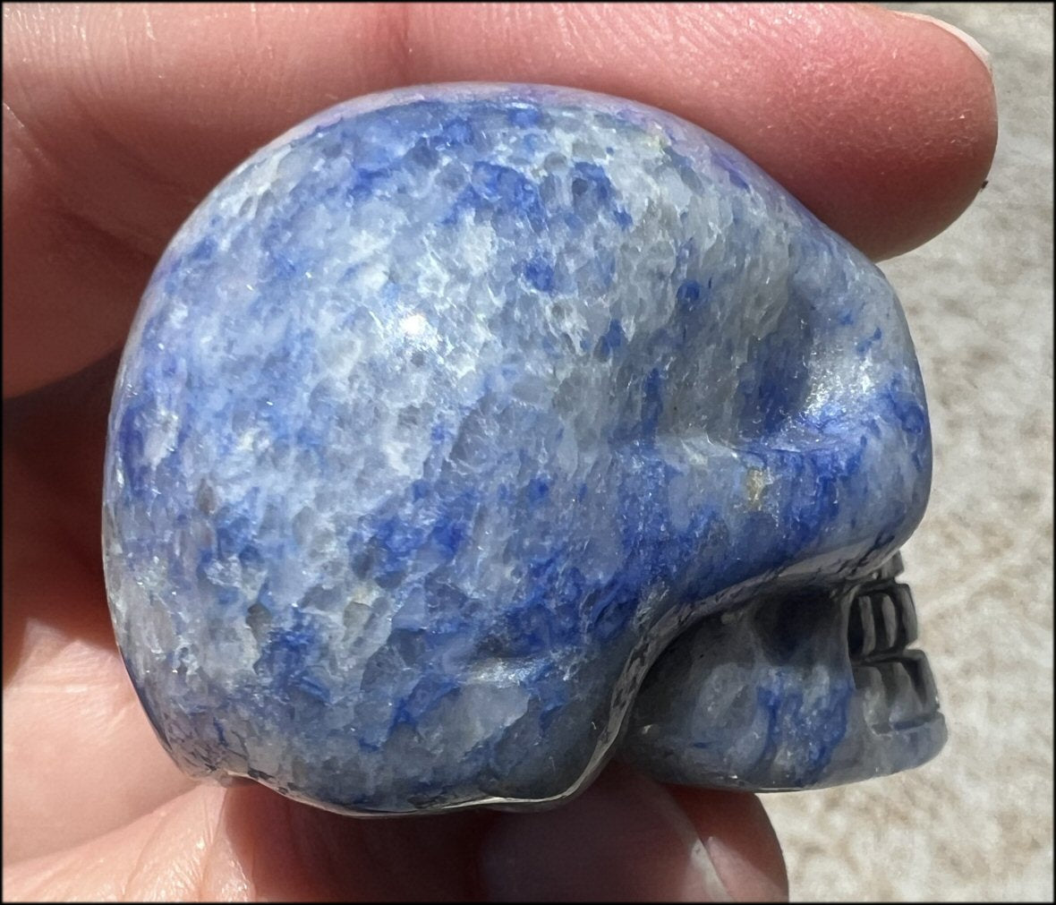 Dumortierite CRYSTAL SKULL - Balance Throat Chakra, Communication