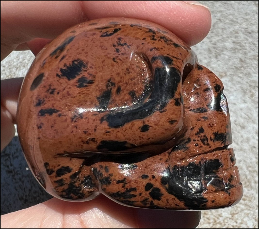 Mahogany Obsidian CRYSTAL SKULL - Strength, Root Chakra