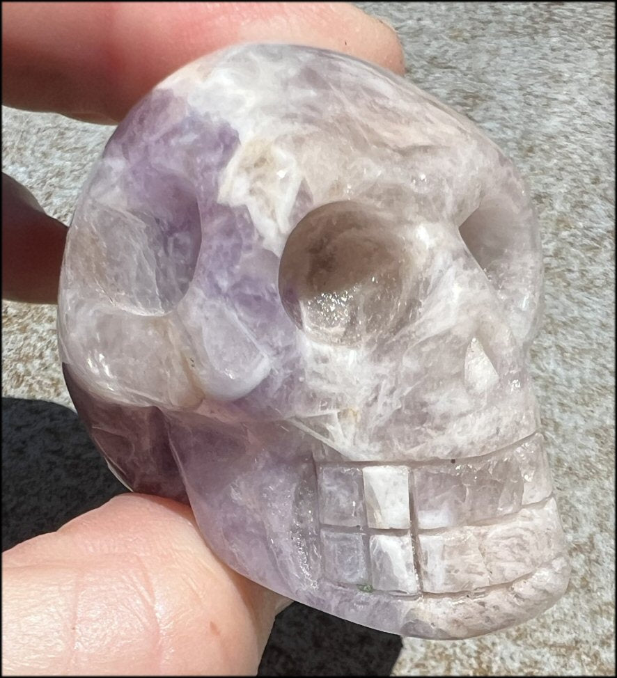 Chevron Amethyst Crystal Skull - Dream Work, Inner Journeying