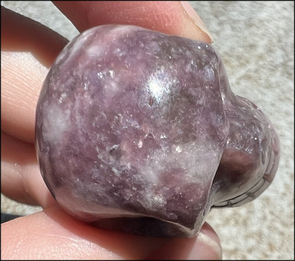 Small LEPIDOLITE Crystal Skull - AKA Lavenderine - Relaxation, Optimism