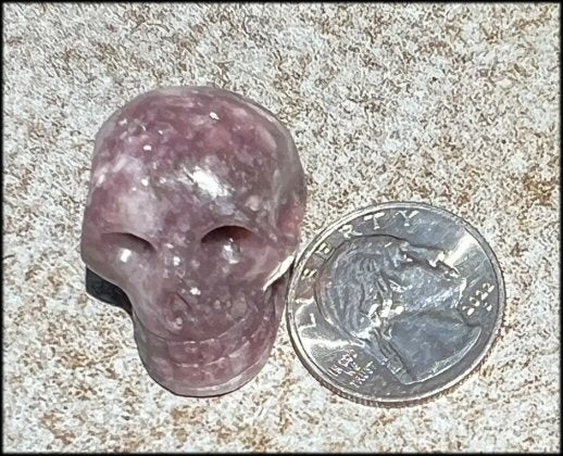 Small LEPIDOLITE Crystal Skull - AKA Lavenderine - Relaxation, Optimism