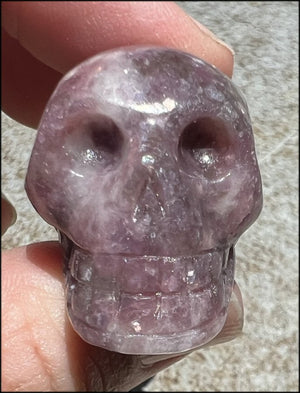 Small LEPIDOLITE Crystal Skull - AKA Lavenderine - Relaxation, Optimism