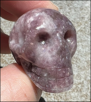 Small LEPIDOLITE Crystal Skull - AKA Lavenderine - Relaxation, Optimism