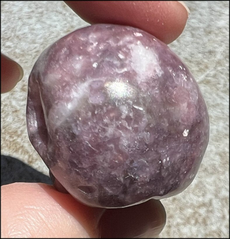 Small LEPIDOLITE Crystal Skull - AKA Lavenderine - Relaxation, Optimism