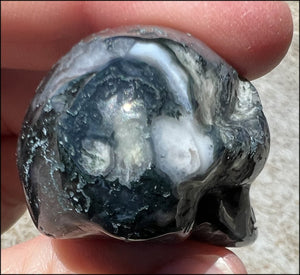 Moss Agate CRYSTAL SKULL - Abundance, Stone of Gardeners, Heart Chakra