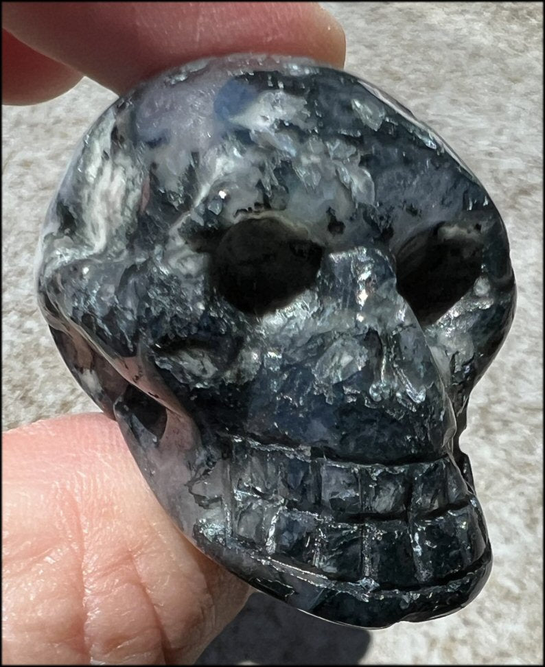 Moss Agate CRYSTAL SKULL - Abundance, Stone of Gardeners, Heart Chakra