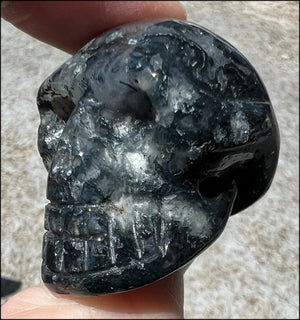 Moss Agate CRYSTAL SKULL - Abundance, Stone of Gardeners, Heart Chakra