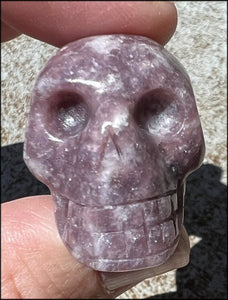 Small LEPIDOLITE Crystal Skull - AKA Lavenderine - Relaxation, Optimism