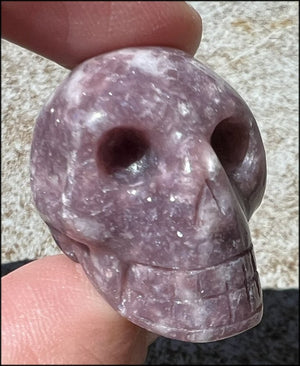 Small LEPIDOLITE Crystal Skull - AKA Lavenderine - Relaxation, Optimism